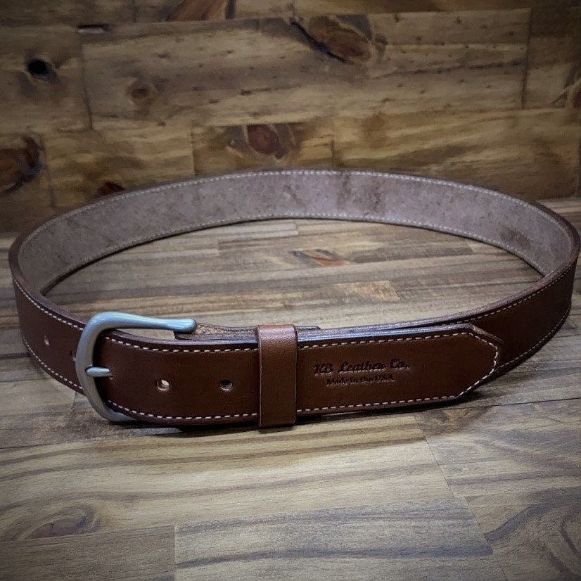 Ceinture En Cuir Marron English Bridles - Taille 46 Pouces - État Neuf