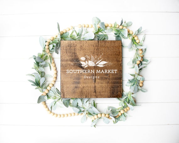 Real Wood Sign Mock Up Wood 12x12 Sign