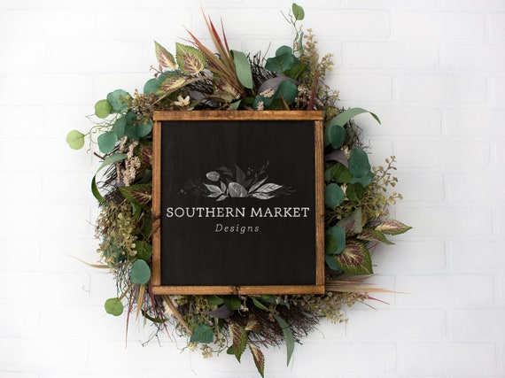 Fall Mockup Sign 12x12 Mockup Wood Framed