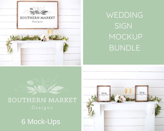 Sign Wedding Mockup Wood Sign Mockup Framed