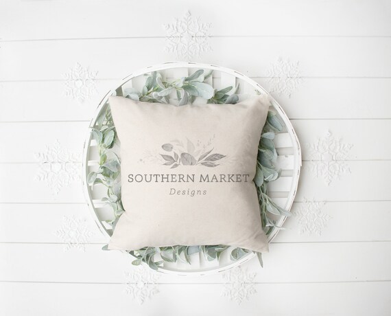 Winter Mockup Pillow Mockup Throw