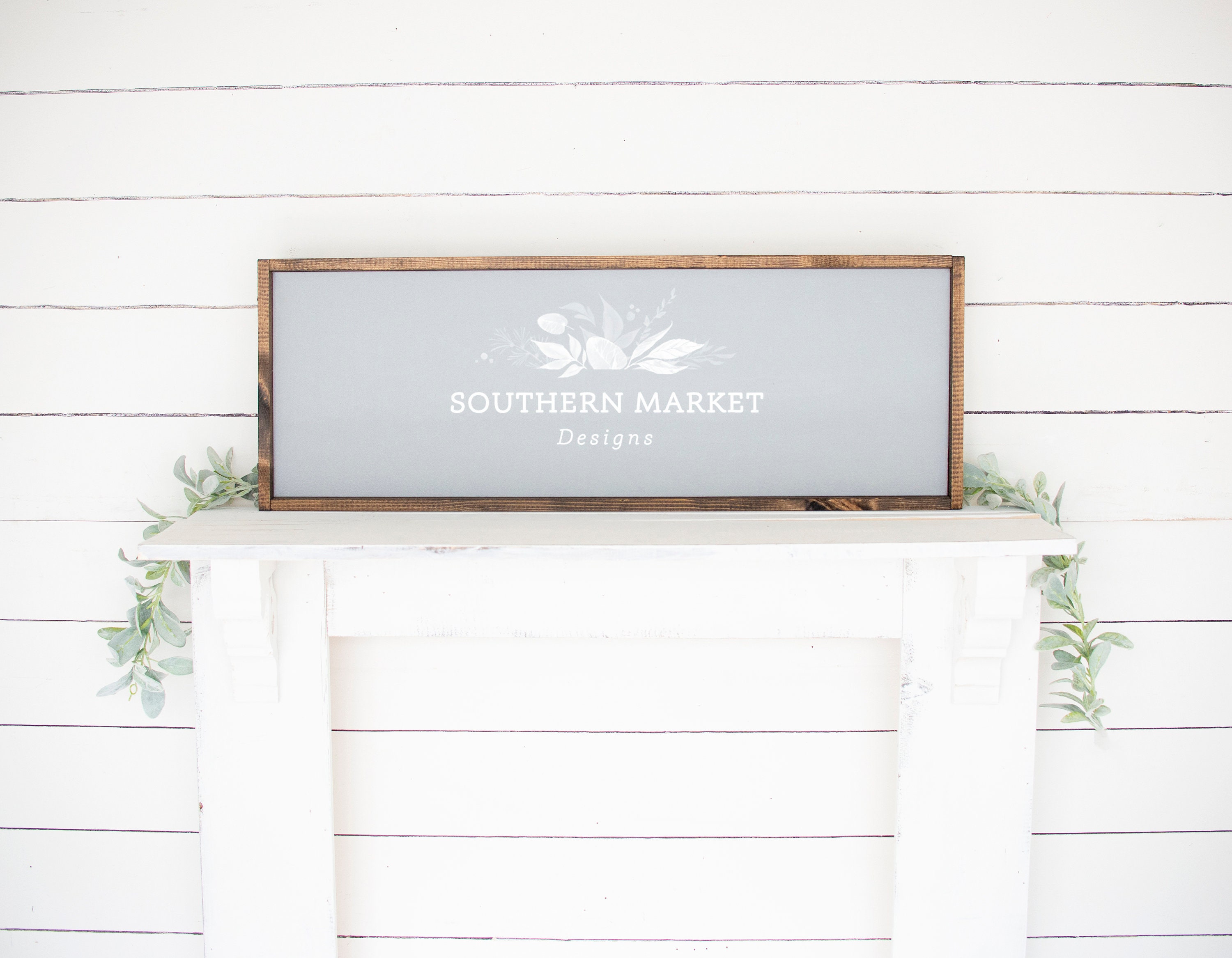 Wood 12x36 Sign Mock Up Wood Frame Mock Up Styled Product Stock Photography Wood Sign Flat Lay Farmhouse Spring Mock Up