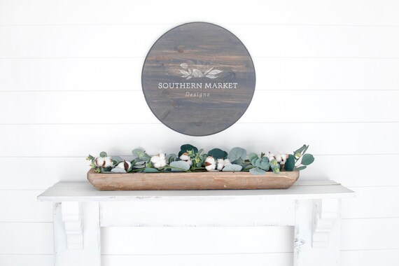 Gray Wood Round Sign Mock Up Blank Wood Sign Wood Frame Etsy