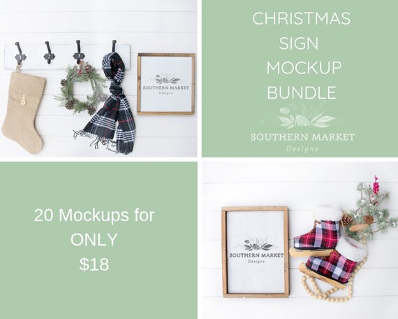Christmas Mockup Wood Sign Mockup Mockup Bundle Frame Etsy