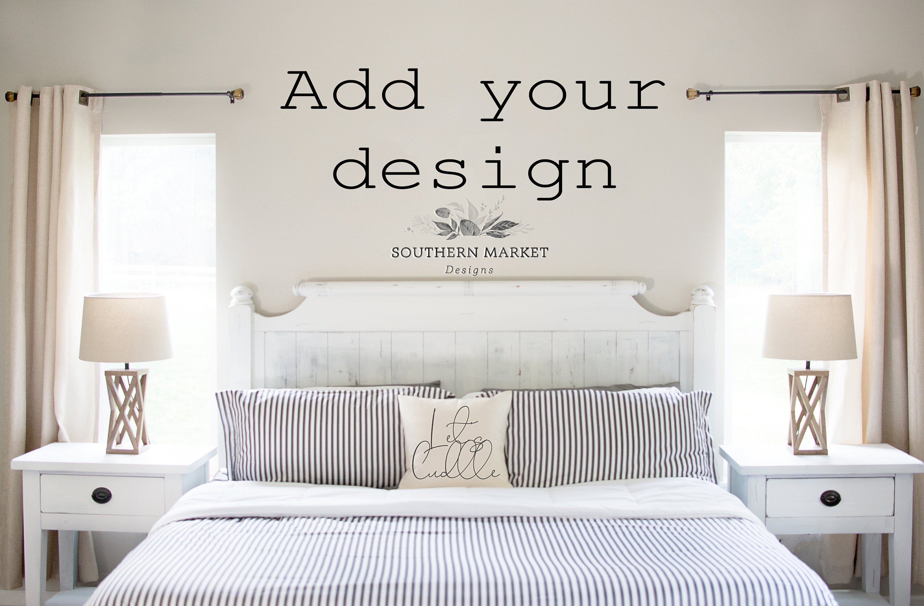 Bedroom Wall Mock Up Stock Photo Wall Mock Up Design Etsy