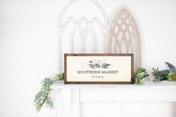 8x18 Off White Wood Framed Sign Mock Up Framed Mock Up Etsy