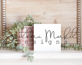Wood Mock Up Wood Sign Tiered Tray Wood 6x6 Sign Easter Spring Mock Up Farmhouse Style Mock Up Styled Product Stock Photography