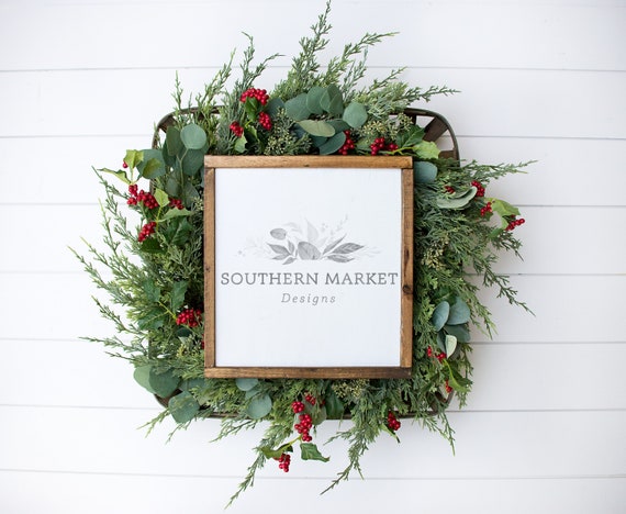 Christmas 12x12 Mockup Sign Mockup Holiday Mockup Etsy