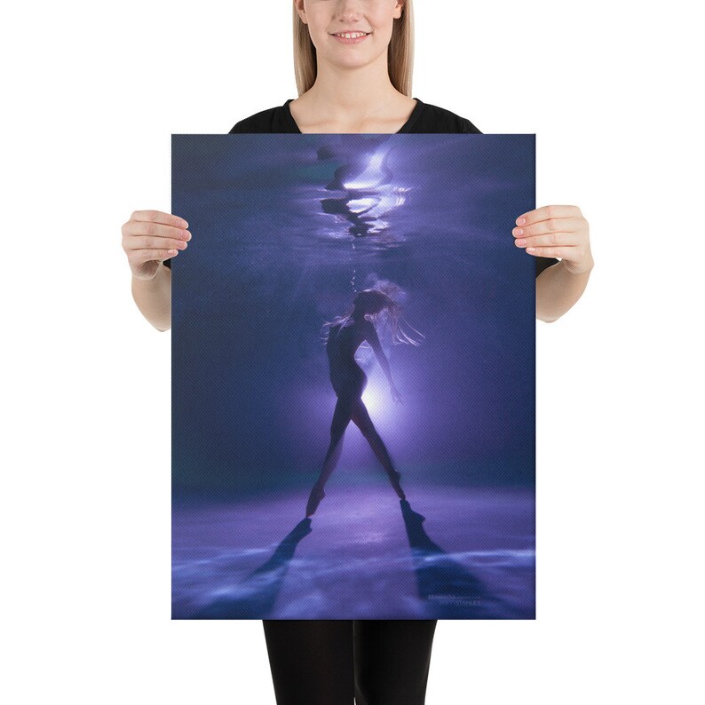 Hannah Mermaid Canvas Print Purple Tip Toes