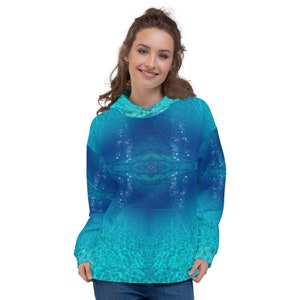 Hoodie Unisex &#39;Water Fractal Design&#39; - Hannah Mermaid