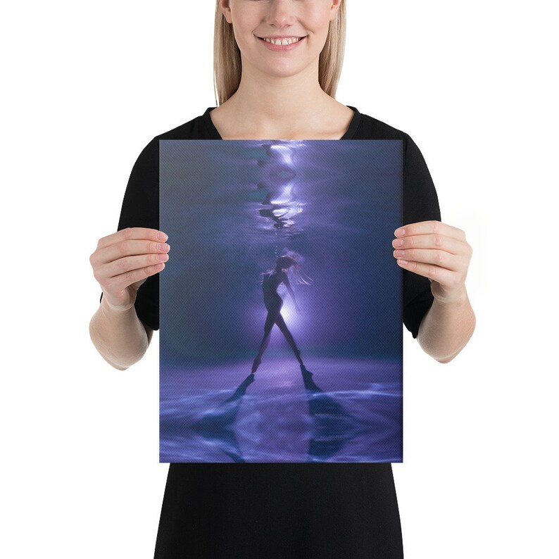 Hannah Mermaid Canvas Print Purple Tip Toes