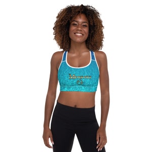 Padded Sports Bra Top Mermaid Logo