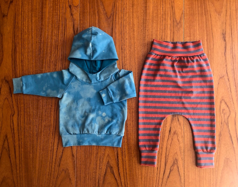 Grey and Rust striped harem pants