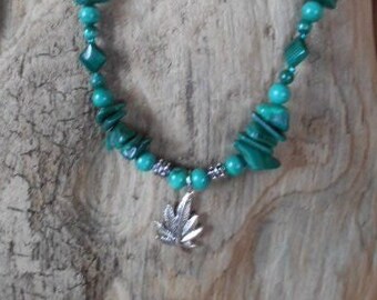 SALE! Marijuana Leaf Surrounded With Malachite!