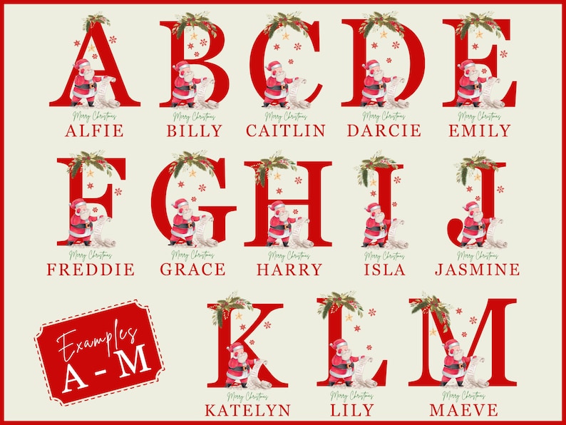Personalised santa sacks, Christmas stocking, Christmas sacks, wooden name tag & Initial, Christmas eve gift bag, add name large letter bild 8