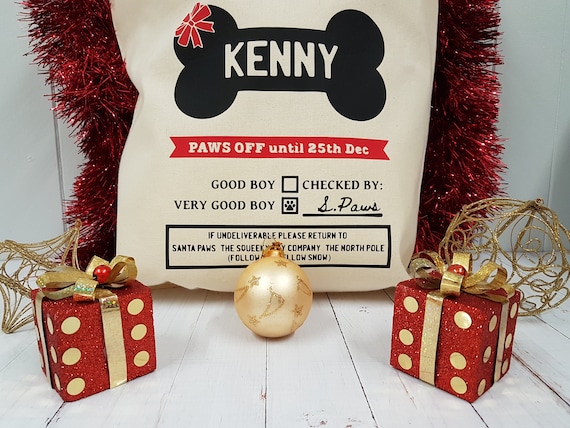 Personalised Dog Santa Sack BASSET HOUND Christmas Bag Xmas Treat Gift CDS05
