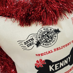Personalised pet Dog Santa Sack Stocking Christmas Bag Xmas Treat Gift Bag image 7