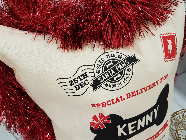 Personalised pet Dog Santa Sack Stocking Christmas Bag Xmas Treat Gift Bag image 7