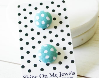 Polka Dot Button Earrings | Dotted Stripes Earrings |Clip Ons or Studs| Minimalist Earrings| Earrings for Kids| Nickel Free Earrings