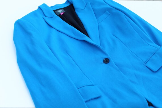 Teal Blazer | Blazer with Shoulder Pads | Blue Bla
