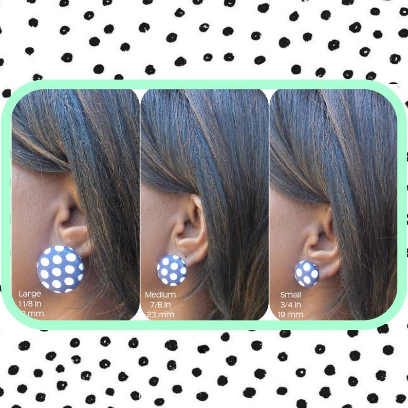 Black and White Earrings| Clip On Earrings or Studs Swirl Earrings Minimalist Studs Zebra Print Fabric Button Earrings |Black Earrings