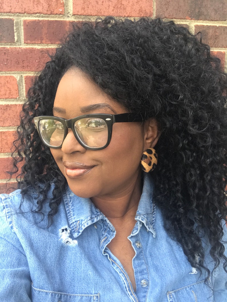 Gold Faux Leather Fabric Button Earrings Color Me BOLD Extra Etsy