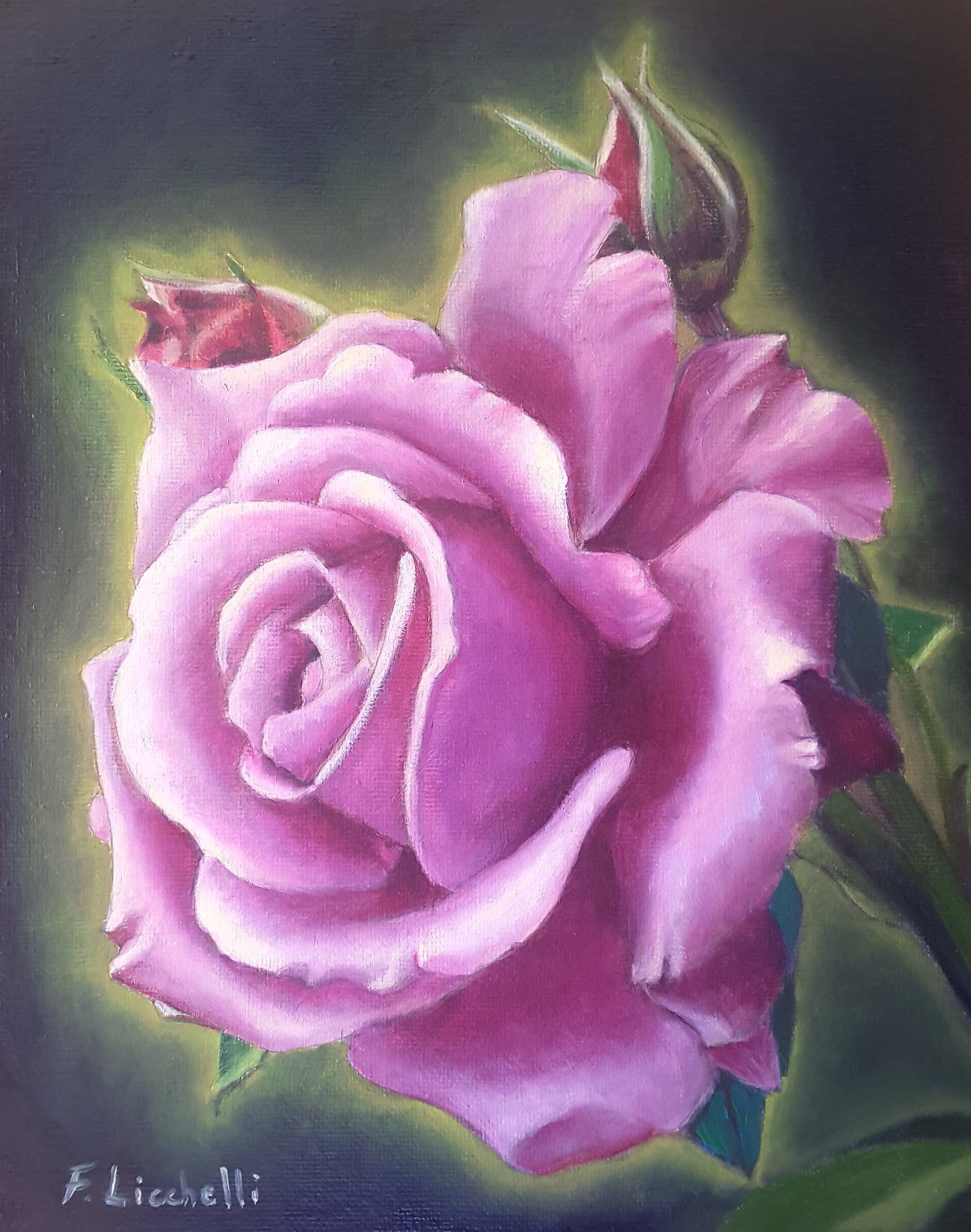 Rose Purple Print Canvas Oil Rose Painting Purple Flower - Etsy Israel