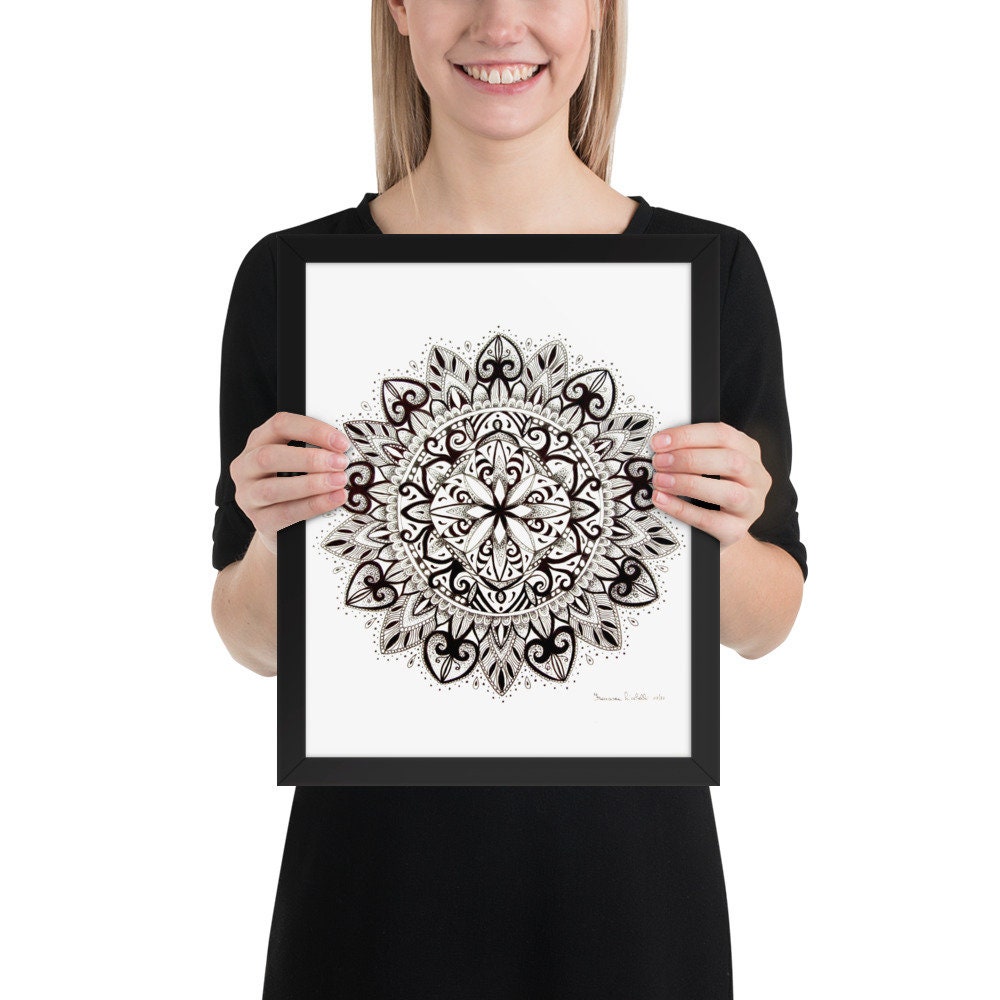 Mandala Wall Art Framed Poster Mandala Ready to Hang - Etsy