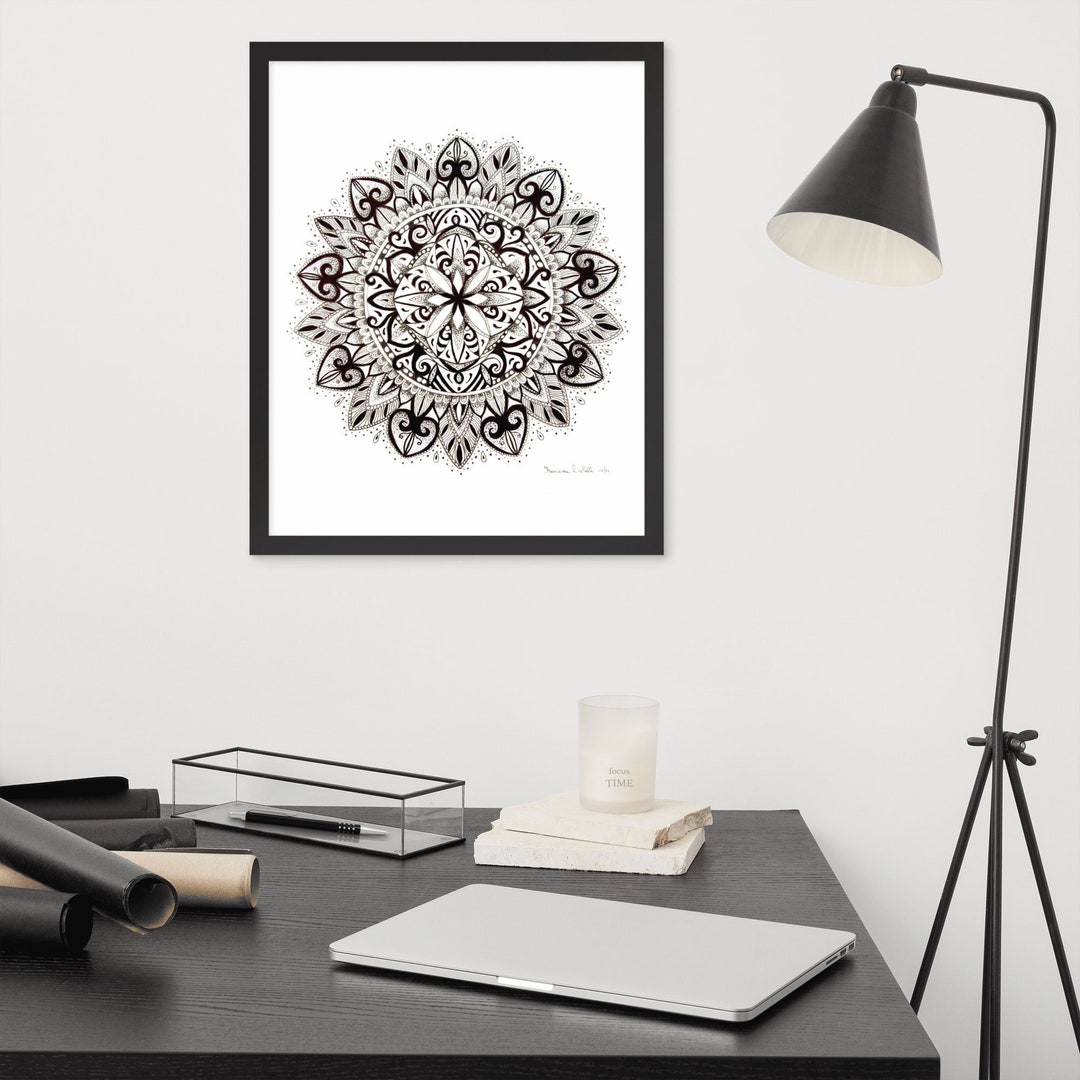 Mandala Wall Art Framed Poster Mandala Ready to Hang - Etsy