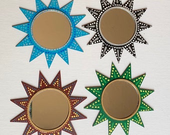 Espejo Starburst pintado a mano – Miniatura para casa de muñecas a escala 1:12