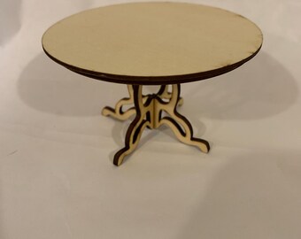 Kit de mesa redonda Art Nouveau, miniatura para casa de muñecas a escala 1:12