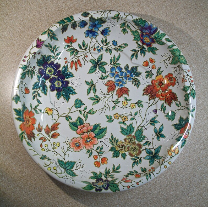 Daher Colorful Floral Tin Bowl Chintz Motif Daher Decorated Etsy