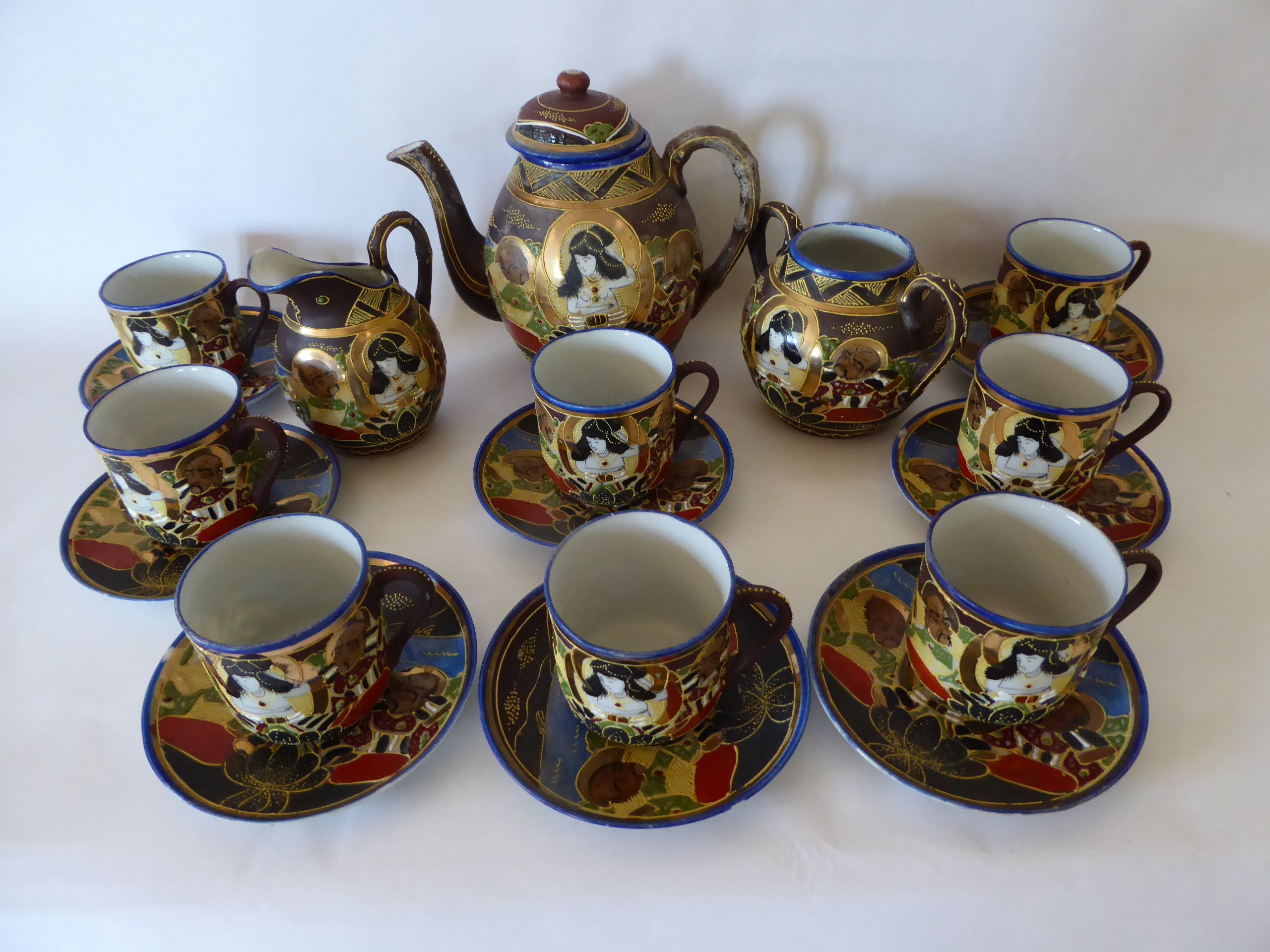 Japanese Porcelain 20 Piece Tea Set by Maruni and Co From