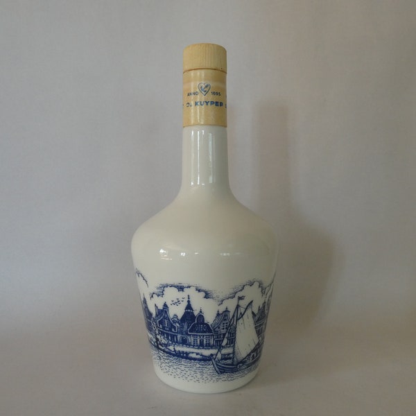 Vintage Glass Bottle from Liqueur Company Kuypers with Blue Transfer Design 0823010-2729