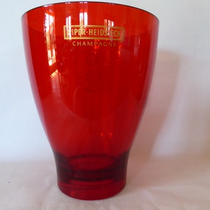 Vintage French Red Plastic Piper Heidsieck Champagne Ice Bucket Wine Cooler 0521024-1804