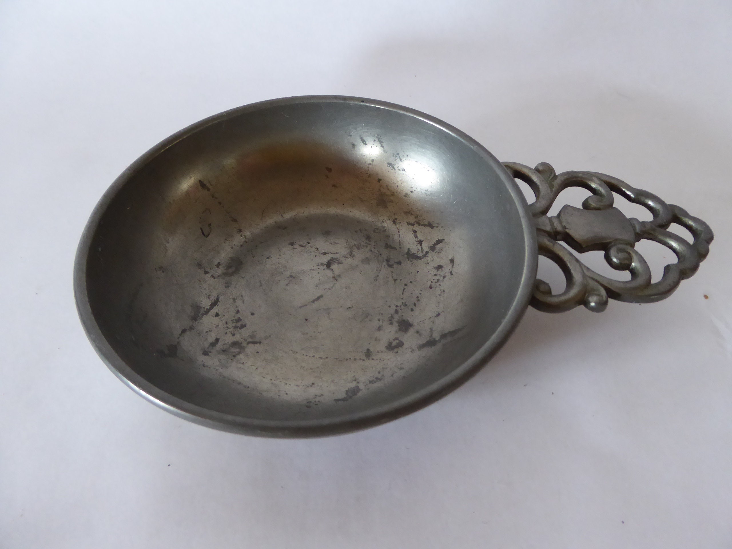 Royal Holland Pewter Wine Taster Da-Alderop avec Poignée Décorative 0122008-2131