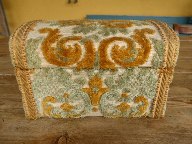 Carpet Covered Storage Box Craft Storage Vintage French Etsy