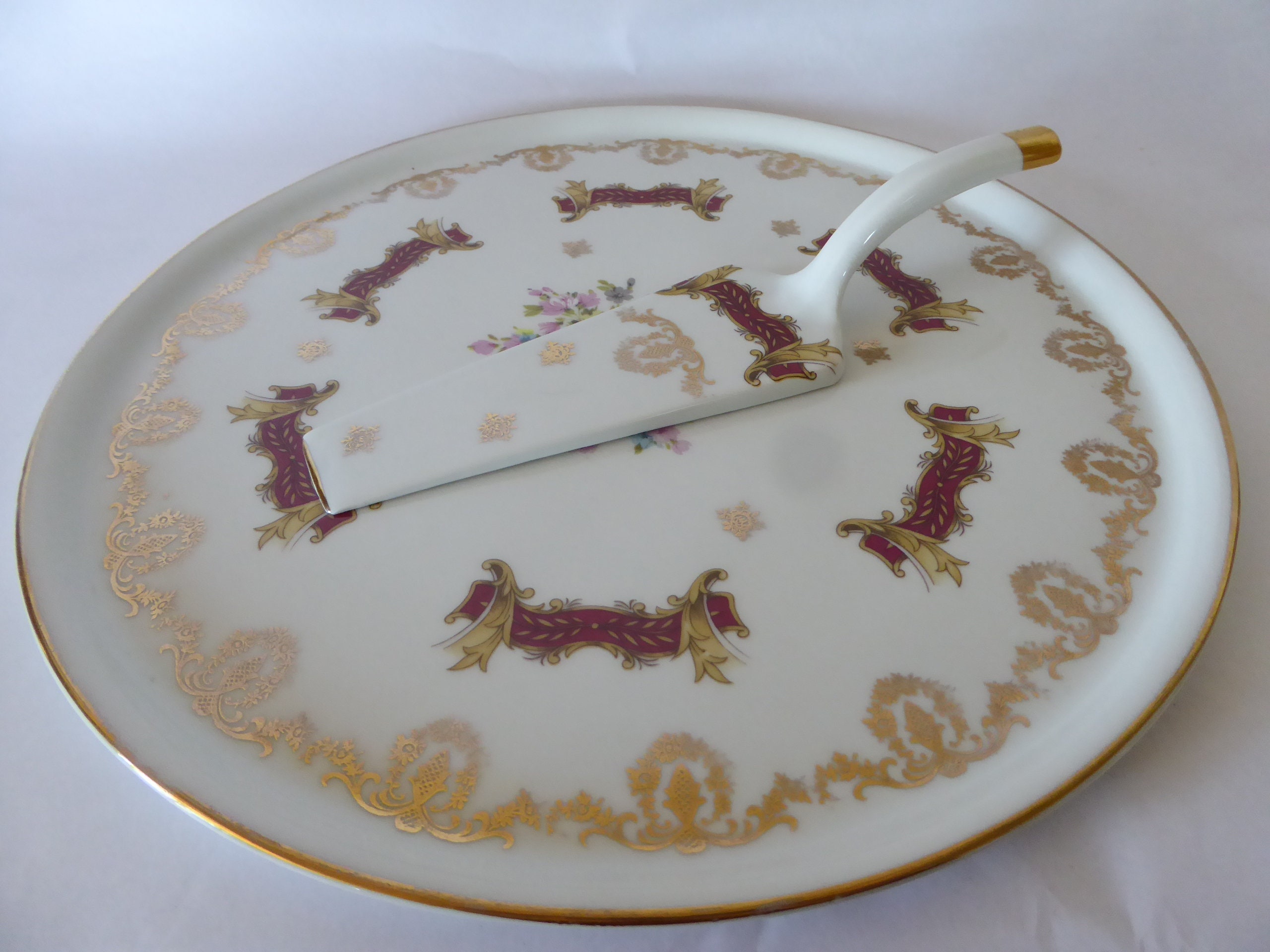 Français Ceramic Cake Plate & Matching Server Par P.a.r.i.s.2 0521049-1835