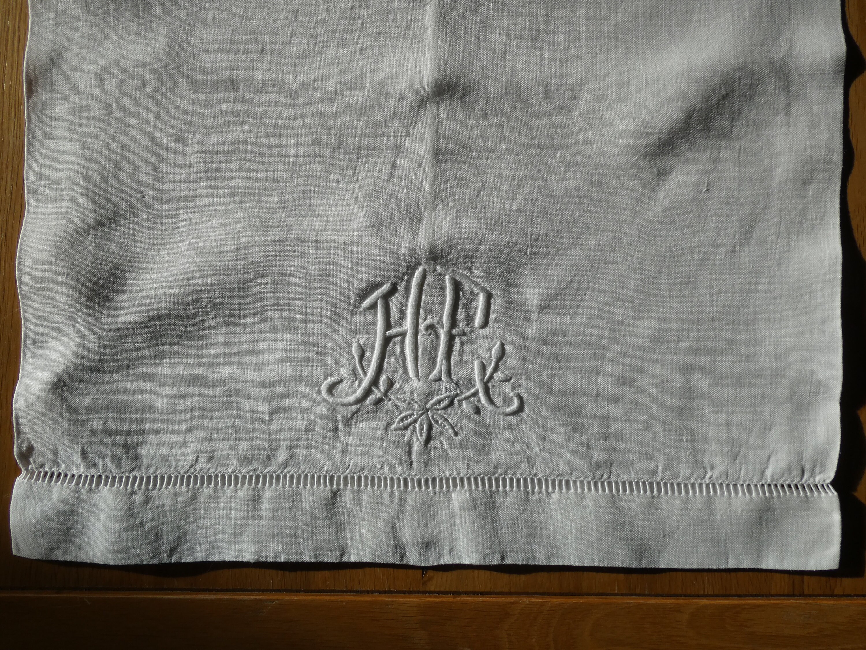 Vintage Français Pure Linen Traversin Cover Pour Traversin de Lit Monogrammé Hf 0222021-2211