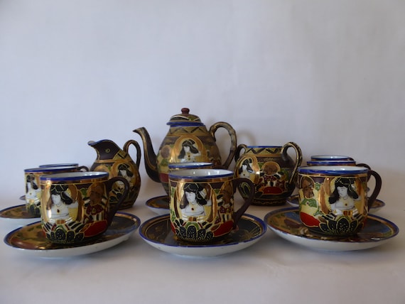 Japanese Porcelain 20 Piece Tea Set by Maruni and Co From Kobe