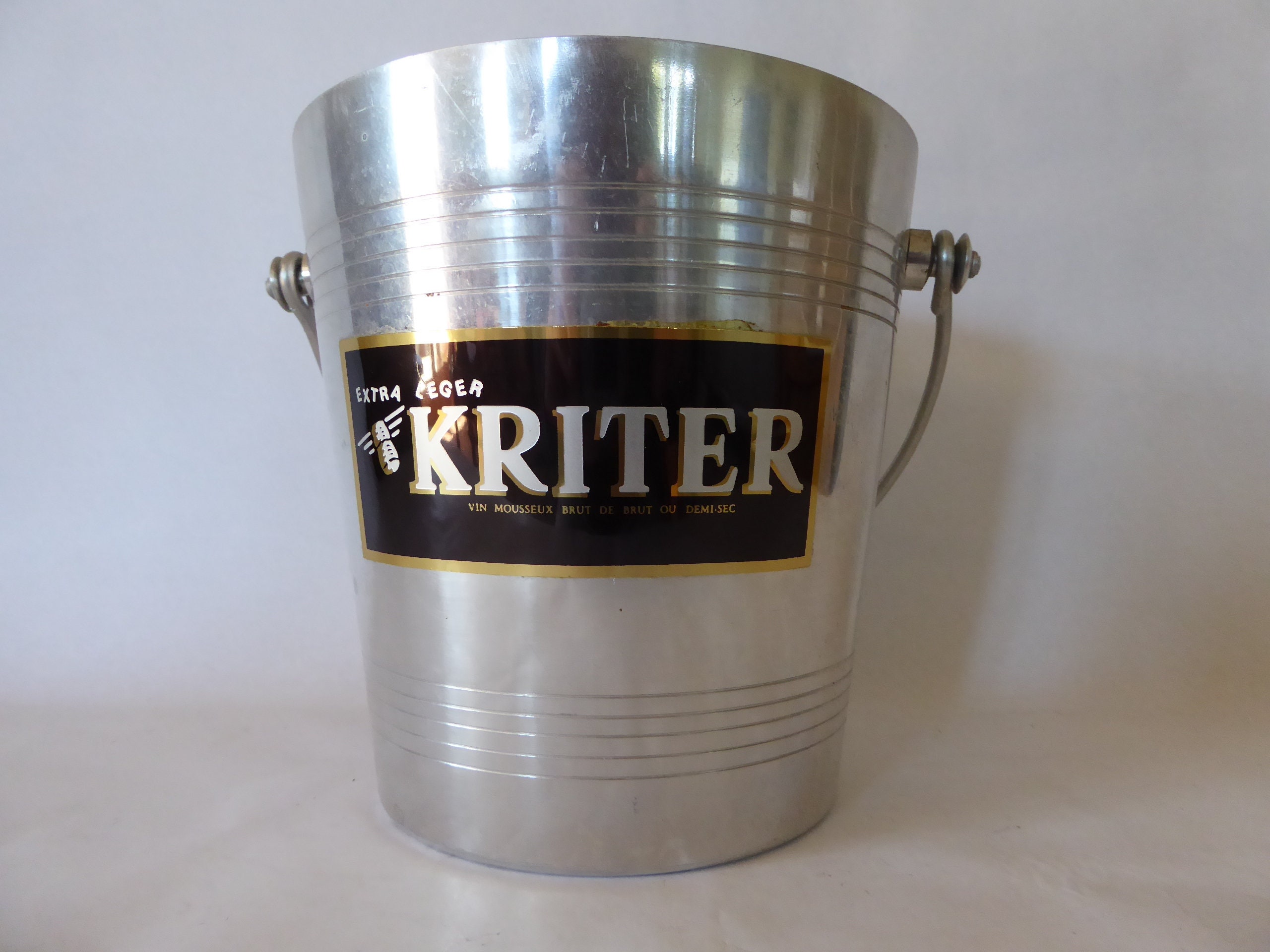 Four 4 Bucket Caddy / Carrier - Painted Metal Buckets in Copper Color  Carrier