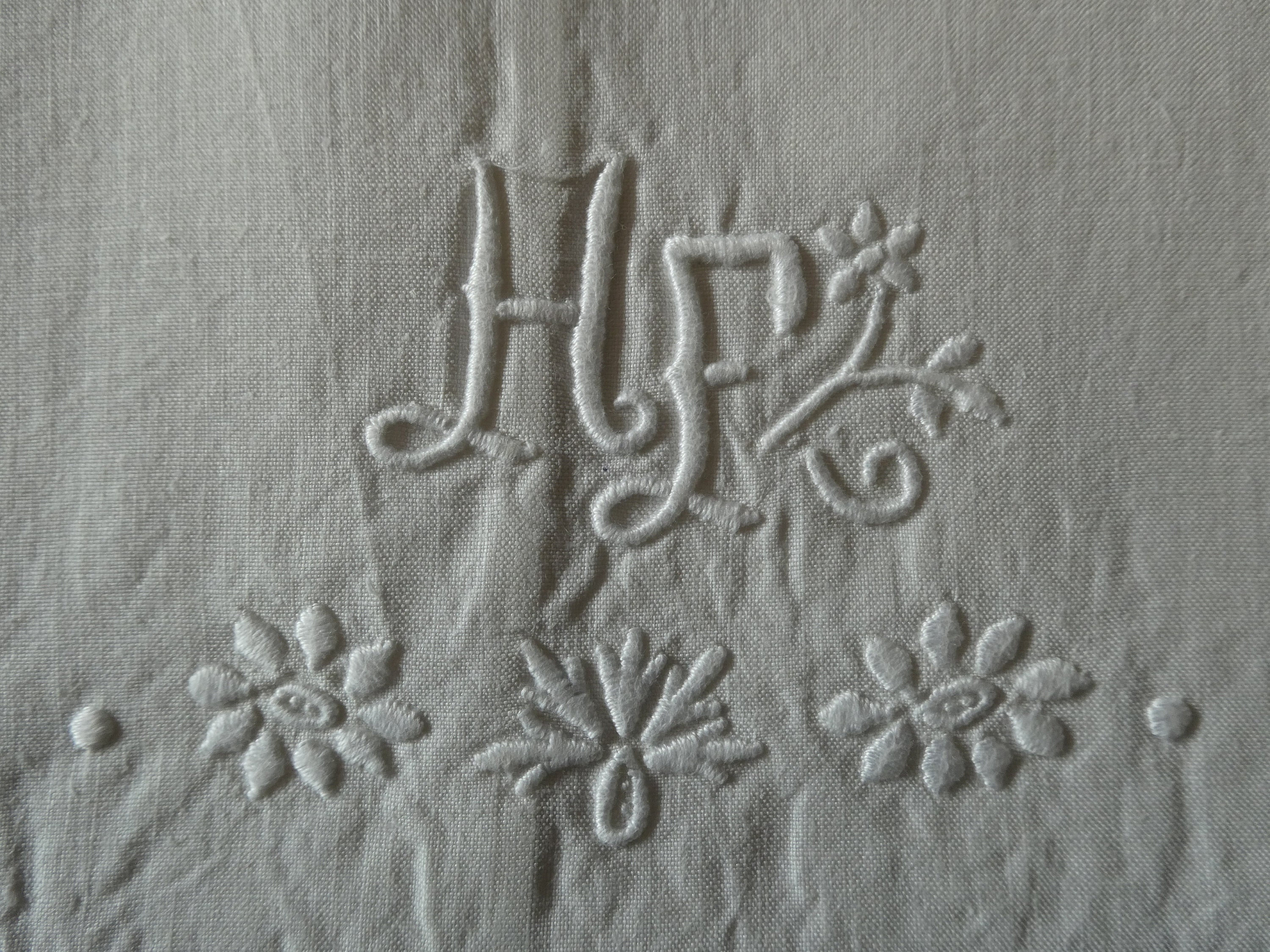 Vintage Français Pure Linen Traversin Cover Pour Traversin de Lit Monogrammé Hf 0222020-2210