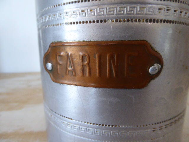 Pots de Rangement en Aluminium, Ensemble Boîtes Étiquetées Laiton, 4 Français Stockage 0417014-117