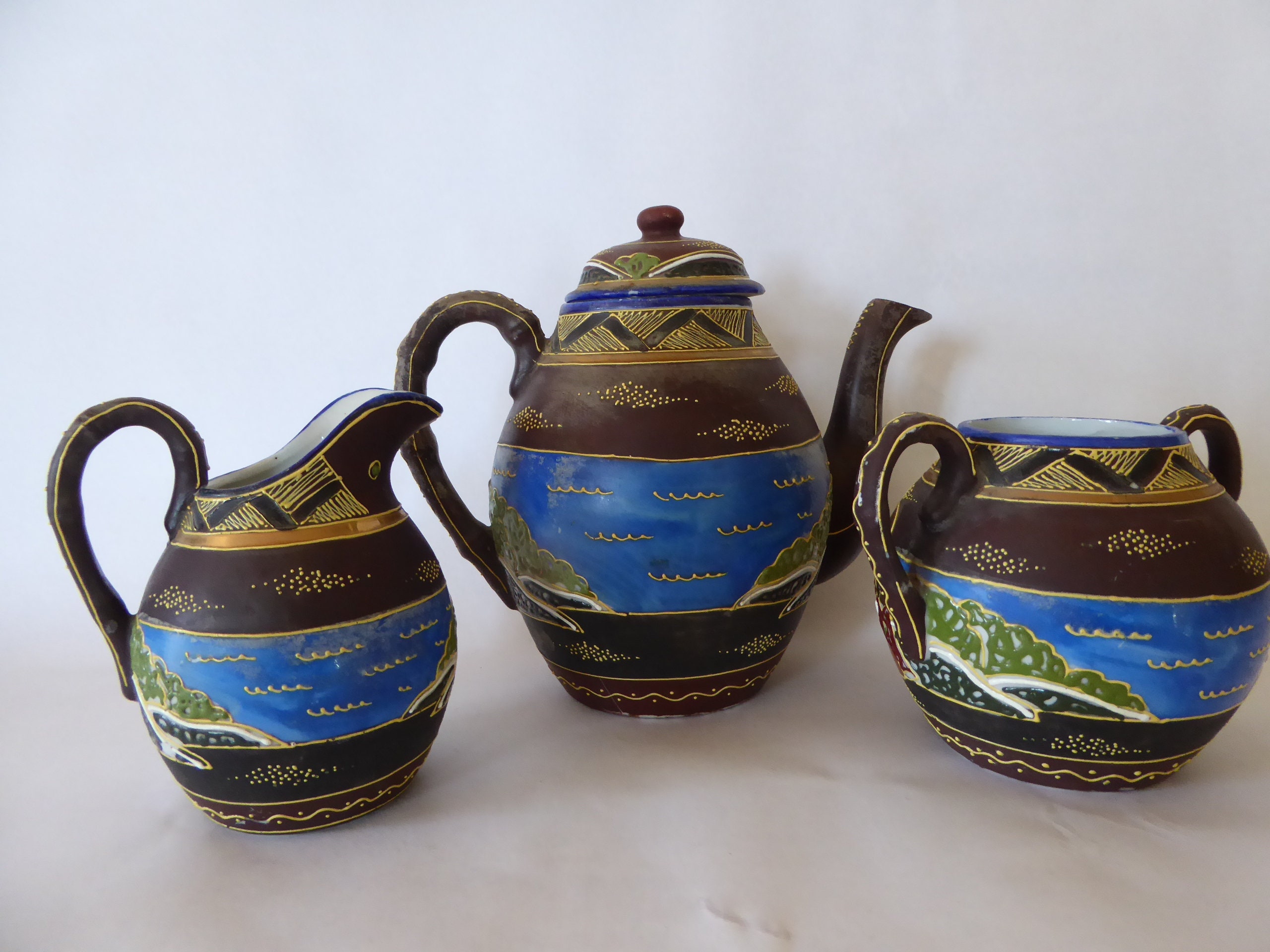 Japanese Porcelain 20 Piece Tea Set by Maruni and Co From