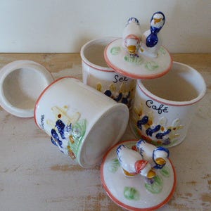 Novelty Duck Storage Jars,French Storage Canisters, Vintage french, Kitchenalia 0317030-165  No free shipping to USA