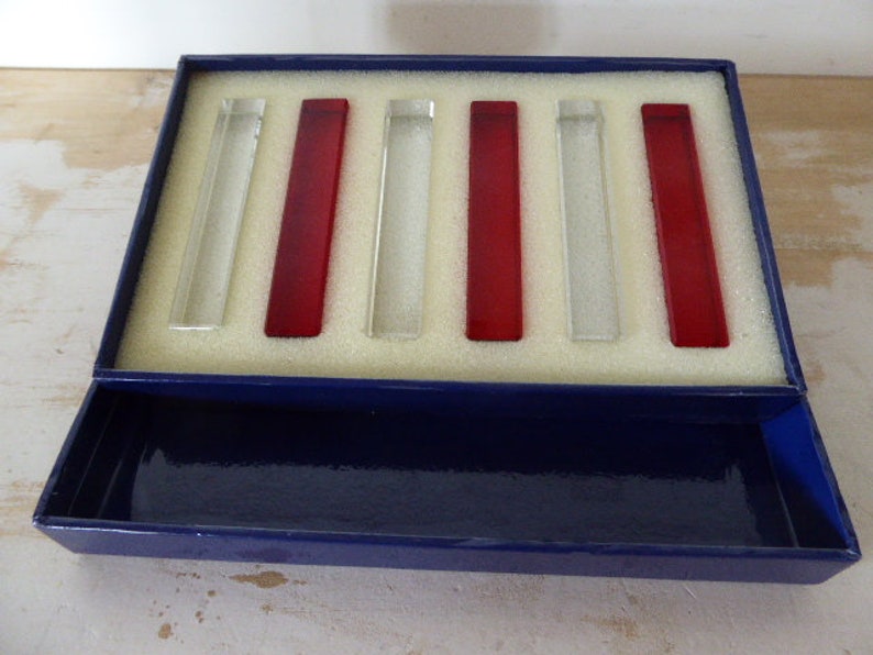 Set Six Glass Cutlery Rests Vintage French Knife Rests Etsy