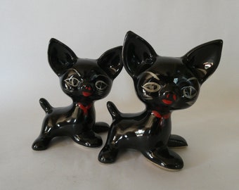 Vintage Mid Century Japanese Ceramic Cruet Set as Black Cats 0623016-2638