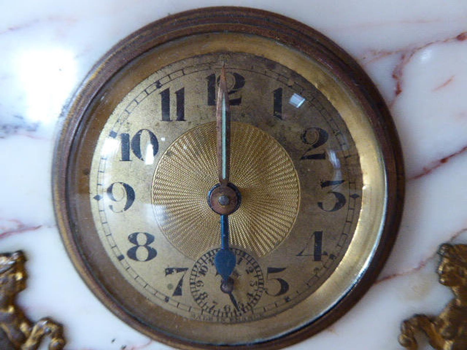 Art Deco Marble Mantle Clock Vintage French Clock 1930s Etsy