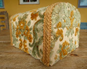 Carpet Covered Storage Box, Craft Storage, Vintage French Container, 0917014-313  No free shipping to USA