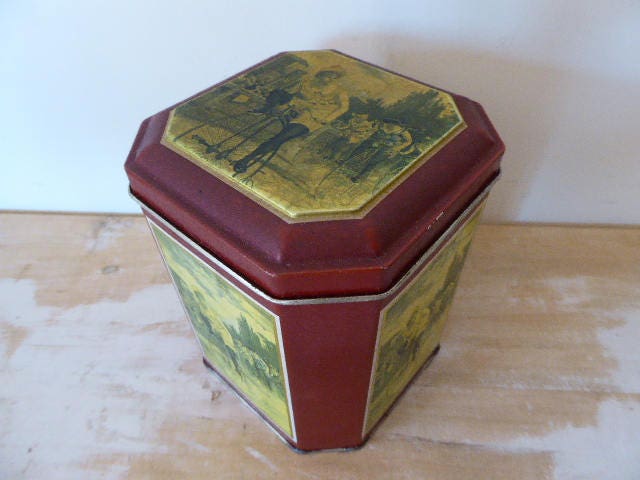 Boîte Publicitaire, Retro Cycling Ladies, Conteneurs de Stockage, Français Vintage 1017014-383